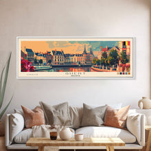 Load image into Gallery viewer, Ghent Belgium Wall Art, Panoramic Travel Poster, Panoramic Framed Canvas Print, City Wall Art, Wall Hanging Home Decor, Travel Art