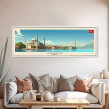 Carregar imagem no visualizador da galeria, Adana Turkey Travel Art, City Art, Framed Canvas Print or Metal Wall Art, Europe Travel Poster, Panoramic Wall Art, Extra Wide Wall Art