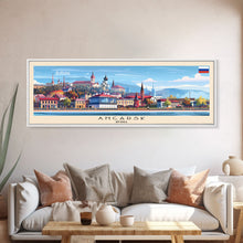 Load image into Gallery viewer, Angarsk Russia Panoramic Travel Poster, Framed Canvas Print or Metal Wall Art, Travel Art, Home Decor, Panoramic Painting, Midcentury Art