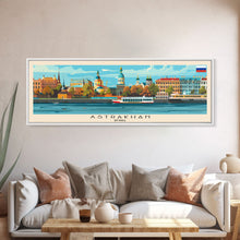 Load image into Gallery viewer, Astrakhan Russia Travel Print Wall Art, Panoramic City Art, Travel Art, Wall Decor, Vacation Gift, Framed Canvas Print Or Metal Art