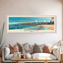 Carregar imagem no visualizador da galeria, Badalona Spain Travel Print Wall Art, Panoramic City Art, Travel Art, Wall Decor, Vacation Gift, Framed Canvas Print Or Metal Art