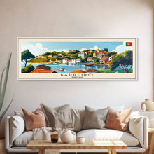 Load image into Gallery viewer, Barreiro Portugal Travel Print Wall Art, Panoramic City Art, Travel Art, Wall Decor, Vacation Gift, Framed Canvas Print Or Metal Art