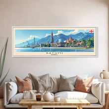 Load image into Gallery viewer, Batumi Georgia Wall Art, Panoramic Travel Poster, Panoramic Framed Canvas Print, City Wall Art, Wall Hanging Home Decor, Travel Art