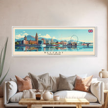 Load image into Gallery viewer, Belfast United Kingdom Travel Print Wall Art, Panoramic City Art, Travel Art, Wall Decor, Vacation Gift, Framed Canvas Print Or Metal Art