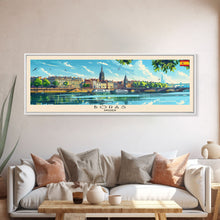 Load image into Gallery viewer, Borås Sweden Travel Art, City Art, Framed Canvas Print or Metal Wall Art, Europe Travel Poster, Panoramic Wall Art, Extra Wide Wall Art