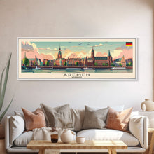 Load image into Gallery viewer, Brescia Italy Travel Print Wall Art, Panoramic City Art, Travel Art, Wall Decor, Vacation Gift, Framed Canvas Print Or Metal Art