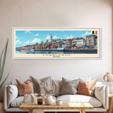 Cargar imagen en el visor de la galería, Charleroi Belgium Travel Print Wall Art, Panoramic City Art, Travel Art, Wall Decor, Vacation Gift, Framed Canvas Print Or Metal Art