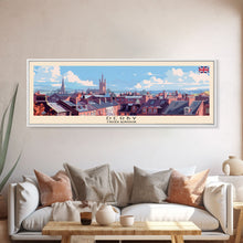Load image into Gallery viewer, Derby United Kingdom Travel Print Wall Art, Panoramic City Art, Travel Art, Wall Decor, Vacation Gift, Framed Canvas Print Or Metal Art