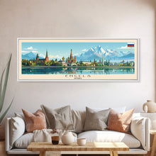 Load image into Gallery viewer, Engels Russia Panoramic Travel Poster, Framed Canvas Print or Metal Wall Art, Travel Art, Home Decor, Panoramic Painting, Midcentury Art