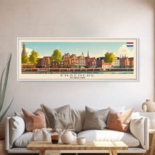 Load image into Gallery viewer, Enschede Netherlands Wall Art, Panoramic Travel Poster, Panoramic Framed Canvas Print, City Wall Art, Wall Hanging Home Decor, Travel Art