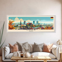 Load image into Gallery viewer, Essen Germany Travel Print Wall Art, Panoramic City Art, Travel Art, Wall Decor, Vacation Gift, Framed Canvas Print Or Metal Art
