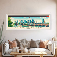 Carregar imagem no visualizador da galeria, Frankfurt Germany Travel Print Wall Art, Panoramic City Art, Travel Art, Wall Decor, Vacation Gift, Framed Canvas Print Or Metal Art