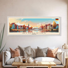 Carregar imagem no visualizador da galeria, Gelsenkirchen Germany Panoramic Travel Poster, Framed Canvas Print or Metal Wall Art, Travel Art, Home Decor, Panoramic Painting, Midcentury Art