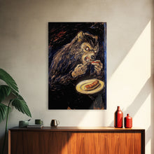 Carregar imagem no visualizador da galeria, Abstract Halloween Art of a Werewolf Howling at the Moon, Capturing the Spirit of the Spooky Season in Bold, Colorful Strokes