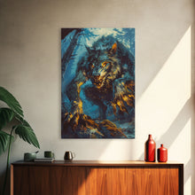 Carregar imagem no visualizador da galeria, Ferocious Werewolf in the Forest - Halloween Wall Decor - Scary Art Print - Werewolf Painting for Halloween - Spooky Home Decor