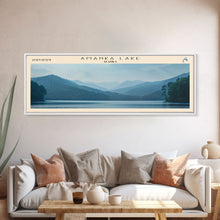 Load image into Gallery viewer, Amanka Lake Panoramic Framed Canvas Print, Lake House Art, Rustic Decor, Travel Poster, Scenic Artwork, Home Decoration