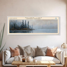 Carregar imagem no visualizador da galeria, Aylmer Lake Panoramic Framed Canvas Print, Lake House Decor, Rustic Art, Travel Poster, Scenic View, Home Decoration