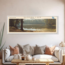 Load image into Gallery viewer, Banning Lake Indiana Framed Canvas Print, Lake House Decor, Panoramic Scenic Painting, Travel Poster, Rustic Art, Nature Wall Art