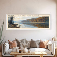 Load image into Gallery viewer, Barren River Lake Kentucky Framed Canvas Print, Panoramic Lake House Decor, Scenic View, Travel Poster, Rustic Art, Nature Scene