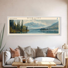 Load image into Gallery viewer, Bear Lake Alaska Framed Canvas Print, Panoramic Lake House Decor, Scenic View, Travel Poster, Rustic Art, Water Reflection
