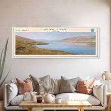 Load image into Gallery viewer, Bear Lake USA North Slope Alaska Panoramic Framed Canvas Print, Lake House Decor, Scenic Painting, Travel Poster, Nature Scene