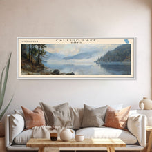 Carregar imagem no visualizador da galeria, Calling Lake Framed Canvas Print, Panoramic Lake House Decor, Wall Art, Travel Poster, Rustic Lake Painting, Nature Art