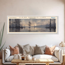 Cargar imagen en el visor de la galería, Clear Springs Lake Mississippi Framed Canvas Print, Panoramic Lake House Decor, Wide Wall Art, Travel Poster, Modern Lake Painting, Nature Art