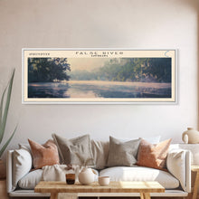 Cargar imagen en el visor de la galería, False River Louisiana Framed Canvas Print, Lake House Decor, Panoramic Wall Art, Travel Poster, Rustic Lake Painting, Home Decor
