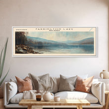 Carregar imagem no visualizador da galeria, Farrington Lake New Jersey Framed Canvas Print, Lake House Decor, Panoramic Wall Art, Travel Poster, Modern Lake Painting, Nature Art