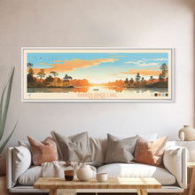 Load image into Gallery viewer, Barren River Lake Kentucky Framed Canvas Print, Panoramic Travel Poster, Midcentury Modern Wall Art, Pop Art, Lake House Decor