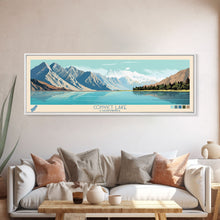 Cargar imagen en el visor de la galería, Convict Lake California Framed Canvas Print, Midcentury Modern Panoramic Wall Art, Living Room Decor, Pop Art, Travel Poster Art, Nature Art, Lake House Decor