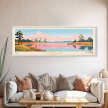 Carregar imagem no visualizador da galeria, Fellows Lake Missouri Framed Canvas Print, Panoramic Wall Art, Midcentury Modern, Pop Art, Bedroom Decor, Travel Poster, Artistic Decor, Nature Painting