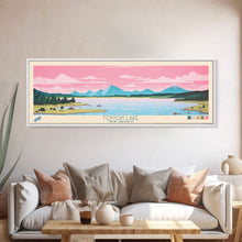 Carregar imagem no visualizador da galeria, Fenton Lake New Mexico Framed Canvas Print, Panoramic Art, Midcentury Modern, Pop Art, Living Room Decor, Travel Poster, Lake View, Wall Art