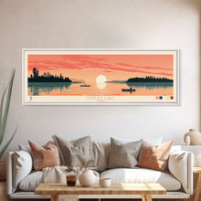 Carregar imagem no visualizador da galeria, Findley Lake Ohio Framed Canvas Print, Panoramic Wall Art, Midcentury Modern, Pop Art, Bedroom Decor, Travel Poster, Nature Art, Artistic Decor