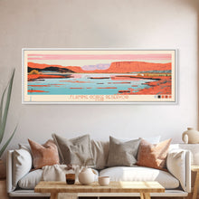 Carregar imagem no visualizador da galeria, Flaming Gorge Reservoir Utah Framed Canvas Print, Panoramic Art, Midcentury Modern, Pop Art, Living Room Decor, Travel Poster, Nature Art, Wall Art