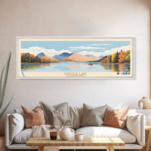 Cargar imagen en el visor de la galería, Ganoga Lake Pennsylvania Framed Canvas Print, Panoramic Art, Midcentury Modern, Pop Art, Living Room Wall Art, Travel Poster, Nature Painting, Home Decor