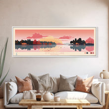 Load image into Gallery viewer, Smithville Lake, Missouri Framed Canvas Print, Lake House Art, Midcentury Modern Decor, Pop Art, Travel Poster, Living Room Wall Art