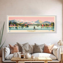 Load image into Gallery viewer, South Lake, California Framed Canvas Print, Lake House Decor, Midcentury Modern Art, Pop Art, Travel Poster, Bedroom Wall Art