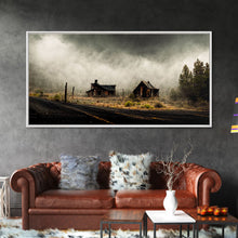 Carregar imagem no visualizador da galeria, Ghost town canvas art, wild west theme, abandoned art