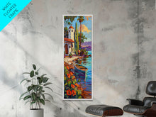 Carregar imagem no visualizador da galeria, Framed Mediterranean Coast Canvas Painting, Framed Wall Art for Living Room, Contemporary Botanical Art, Tropical Canvas Wall Art Print