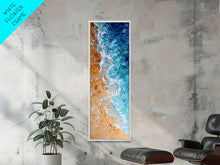 Carregar imagem no visualizador da galeria, Abstract Coastal Waves And Sandy Beach, Rustic Farmhouse Art With Boho Elements, Tall Canvas Print For Modern Wall Decor
