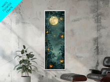 Carregar imagem no visualizador da galeria, Full Moon And Butterflies In A Night Forest Japanese Style Framed Canvas Print, Wall Art Ready To Hang For Your Home