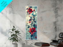 Carregar imagem no visualizador da galeria, Canvas Print Vibrant Red Clematis Flowers Against Dreamy Background, Perfect For Botanical Wall Art