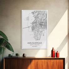 Carregar imagem no visualizador da galeria, Albuquerque Street Map, New Mexico Map,Man Cave Wall Art, City Map Print, Minimalist, Modern Art, Wall Art, Canvas Print, Canvas Wall Art