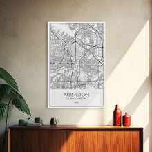 Cargar imagen en el visor de la galería, Arlington Street Map, Texas Map, City Art, Travel Map, Home Office Art, Family Gift, Modern Art, Wall Art, Canvas Print, Canvas Wall Art