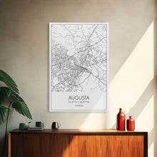 Load image into Gallery viewer, Augusta Street Map, Georgia Map, City Map Art, Dorm Wall Art, Adventure Wall Art, Minimalist Art, Wall Art, Canvas Print, Canvas Wall Art