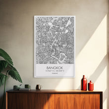 Load image into Gallery viewer, Bangkok Street Map, Thailand Map, City Wall Art, Asia Travel Art, Reception Décor, Modern Art, Wall Art, Canvas Print, Canvas Wall Art