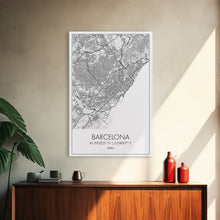 Load image into Gallery viewer, Barcelona Street Map, Spain Map, City Wall Art, Europe Travel Art, Anniversary Gift, Modern Art, Wall Art, Canvas Print, Canvas Wall Art
