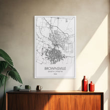 Carregar imagem no visualizador da galeria, Brownsville Street Map, Texas Map, City Map Art, Modern Art, Wall Art, Canvas Print, Canvas Wall Art, Dorm Décor, Graduation Gift,