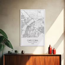 Carregar imagem no visualizador da galeria, Cape Coral Street Map, Florida Map, City Map Art, Modern Art, Wall Art, Canvas Print, Canvas Wall Art, Travel Gifts For Men, Apartment Décor